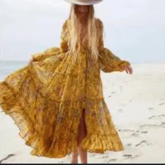 Free People Cassis Print Chiffon Dress - Picture 2 of 4